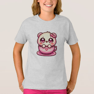 Camiseta Urso de Teddy Kawaii em uma taça