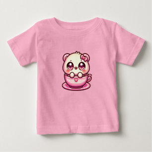 Camiseta Urso de Teddy Kawaii em uma taça