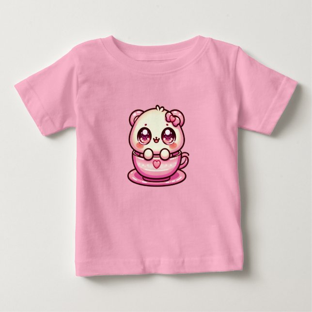 Camiseta Urso de Teddy Kawaii em uma taça (Frente)
