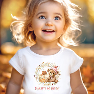 Camiseta Urso de Teddy Queda Aniversário Pumpkins Nome Rapa