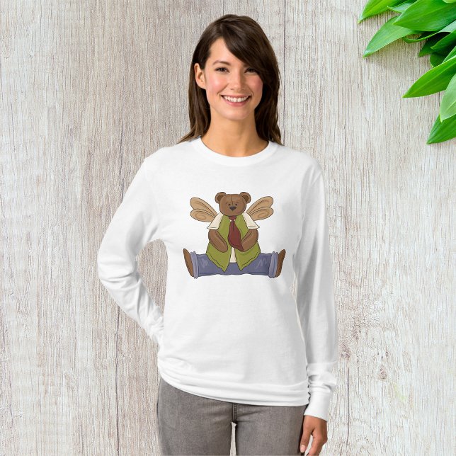 Camiseta Urso de Teddy Steampunk com Asas de Fada (Criador carregado)