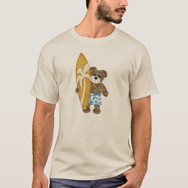 Camiseta Urso de ursinho bonito do surfista (Frente)