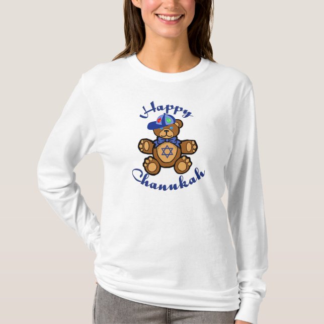 Camiseta Urso de ursinho feliz de Chanukah (Frente)