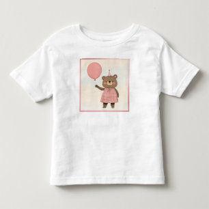 Camiseta Urso de vestimenta rosa com Xadrez e Arco