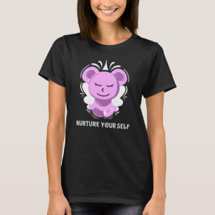 Camiseta Urso de Yoga Fofo Meditação Mindfulness Nutre o Se
