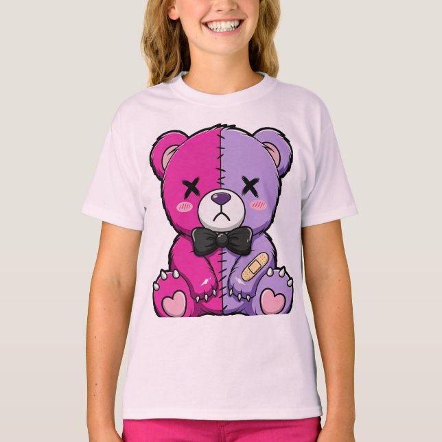 Camiseta Urso Dividido Sinistro e Fofo (Frente)