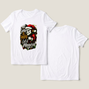 Camiseta Urso DJ de Natal Moda Feminina de Festa de Fim de 