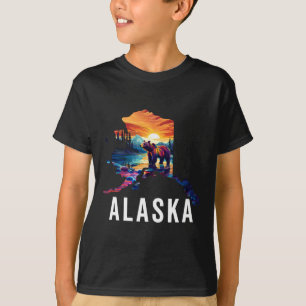 Camiseta Urso do Alasca Animal Mapa do Alasca Lembranças Fé