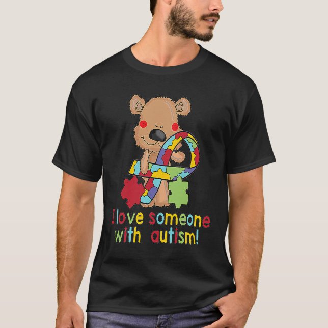 Camiseta Urso do Autismo com laço colorido (Frente)