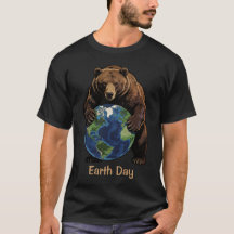 Urso do Dia da Terra Abraçando o Design do Planeta