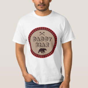 Camiseta Urso do Pai de Lumberjack Xadrez de Buffalo Russo