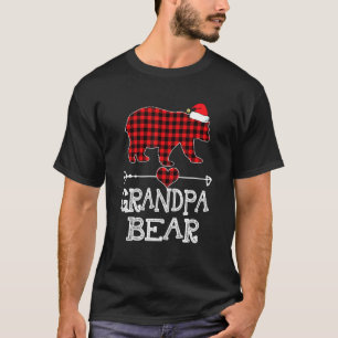 Camiseta Urso do Vovô da Xadrez Vermelha Correspondendo à f