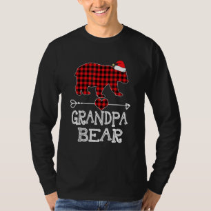 Camiseta Urso do Vovô da Xadrez Vermelha Correspondendo à f