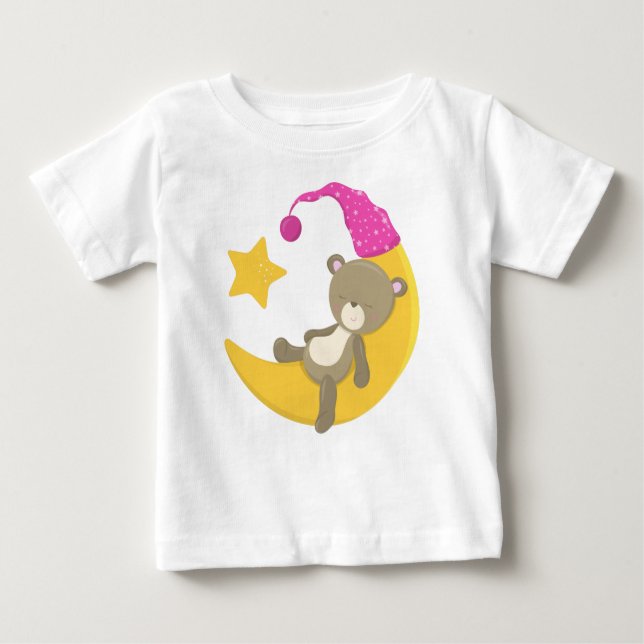 Camiseta Urso Dormindo, Urso Na Lua, Urso Bonito (Frente)