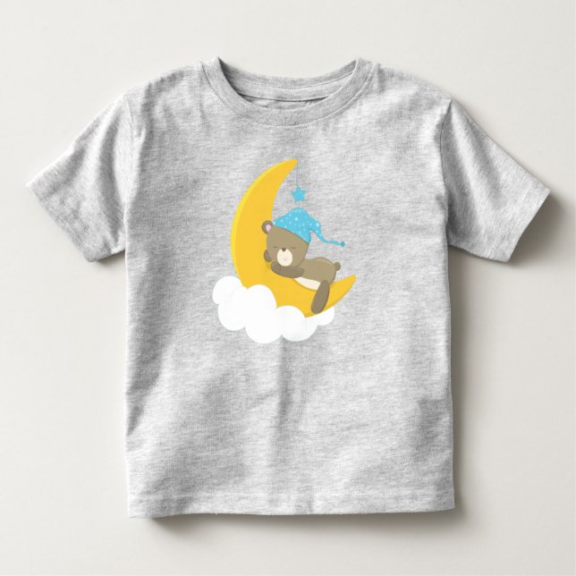Camiseta Urso Dormindo, Urso Pequeno, Urso Na Lua (Frente)