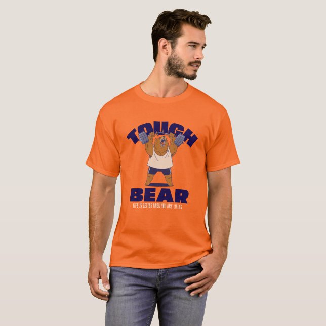 Camiseta Urso Duro, a vida é melhor quando se levanta (Frente Completa)