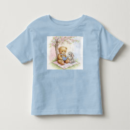 Camiseta Urso e Coelho Lem um Livro