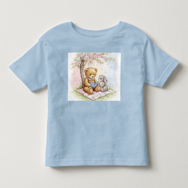 Camiseta Urso e Coelho Lem um Livro (Frente)