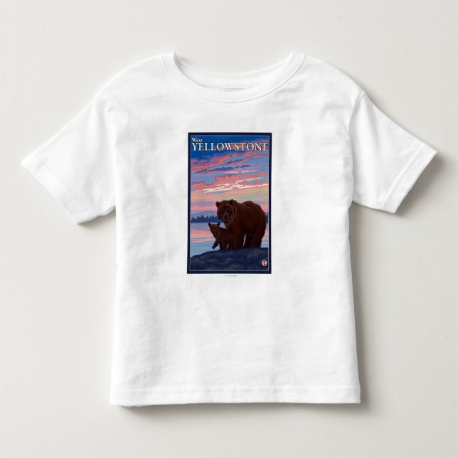 Camiseta Urso e Cub - Yellowstone ocidental, Montana (Frente)