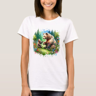 Camiseta Urso e Cubo de Aquarela Cócitos