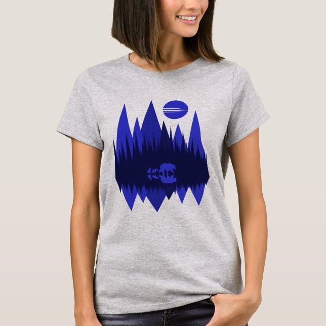 Camiseta Urso e Cubos (Azul) (Frente)