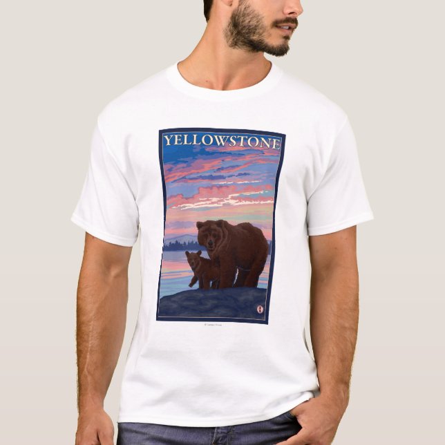 Camiseta Urso e parque nacional de Cub - de Yellowstone (Frente)