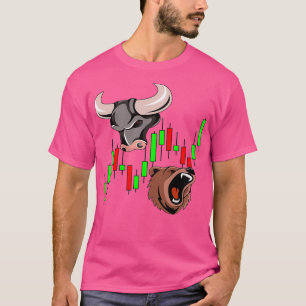 Camiseta urso e touro para negociantes dos mercados finance