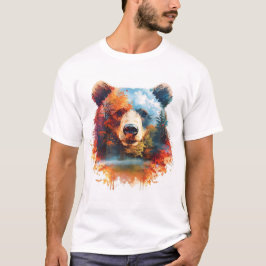 Camiseta Urso em Floresta de outono
