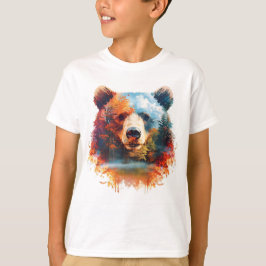 Camiseta Urso em Floresta de outono