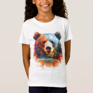 Camiseta Urso em Floresta de outono