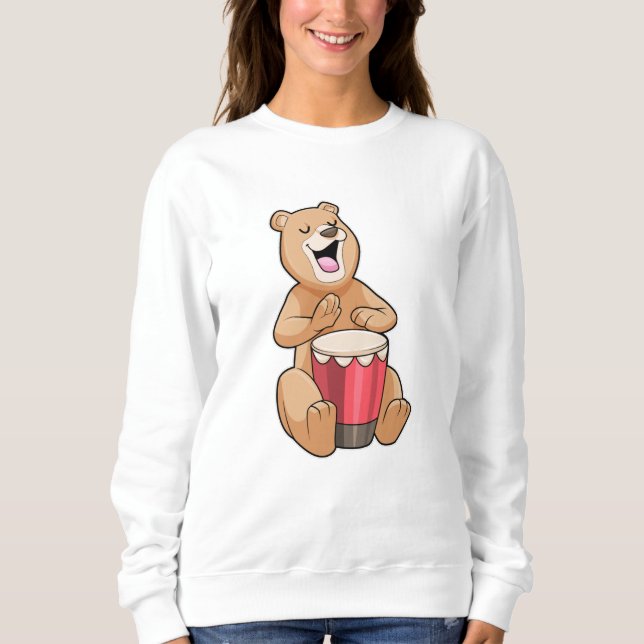 Camiseta Urso em Música com Tambor (Frente)