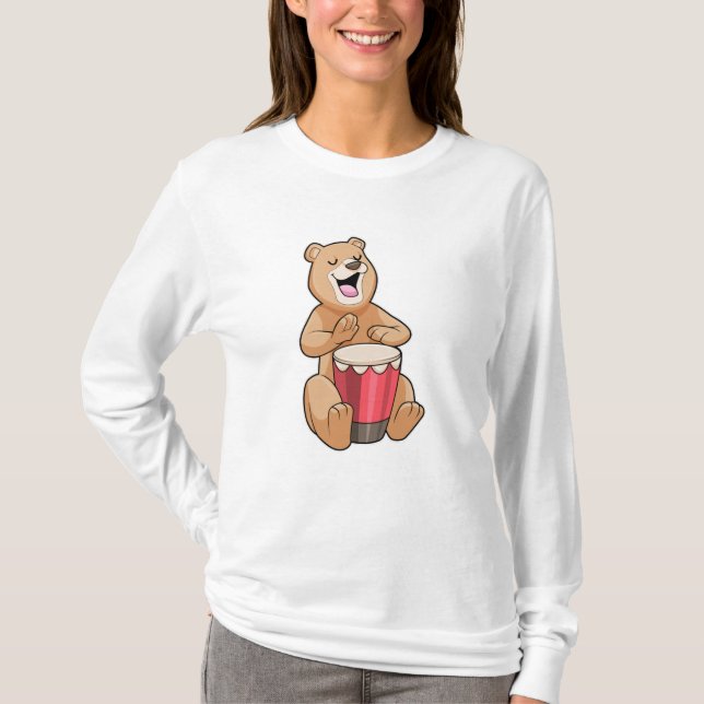 Camiseta Urso em Música com Tambor (Frente)