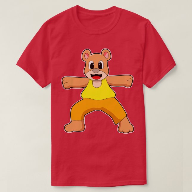 Camiseta Urso em Yoga em Pé (Frente do Design)