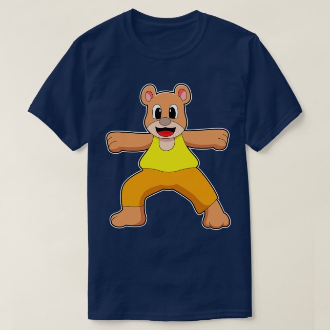 Camiseta Urso em Yoga em Pé (Frente do Design)