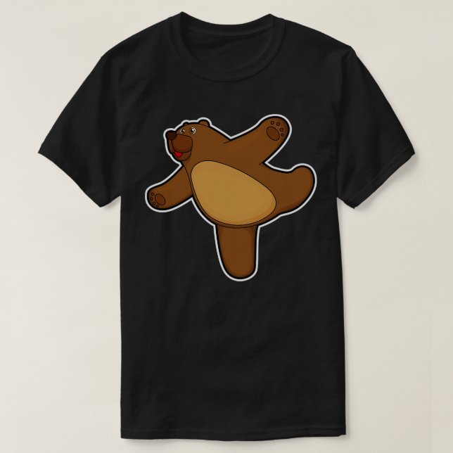 Camiseta Urso em Yoga Estreitamento (Frente do Design)