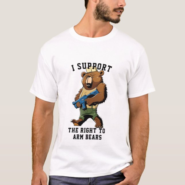 Camiseta Urso, Engraçado, apoio direto aos Ursos de Braço (Frente)