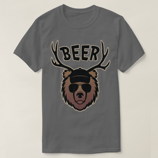 Camiseta Urso Engraçado com Ursos Cerveja Premium (Frente do Design)