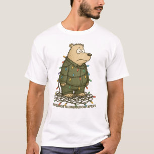 Camiseta Urso engraçado especialista em iluminação exterior