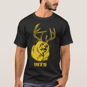 Camiseta Urso Engraçado Mais Veado Igual A Cerveja Deer Caç