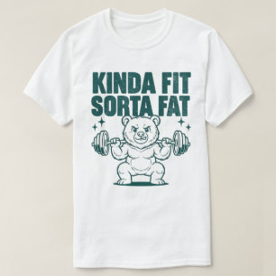 Camiseta Urso Engraçado Meio em Forma Um Pouco Gordo Levant