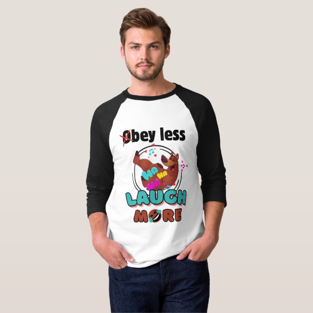 Camiseta Urso Engraçado Obedeça Menos Ria Mais (Frente Completa)