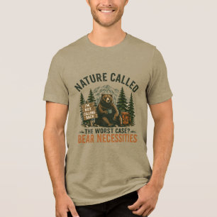 Camiseta Urso Engraçado Placa de Acampamento Natureza Ligou