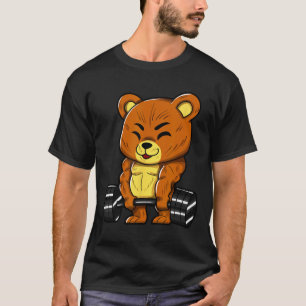 Camiseta Urso Fisiculturista Musculação Músculo Academia Le