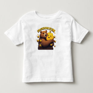 Camiseta Urso Fofo Abraçando Favinho de Mel Amarelo