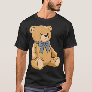 Camiseta Urso Fofo Com Laço Animais da Floresta Mamãe Papai