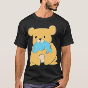 Camiseta Urso fofo com peixe