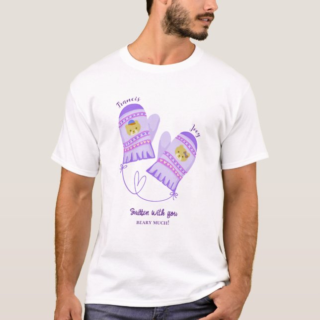 Camiseta Urso Fofo Enamorado de Você Presente Personalizado (Frente)