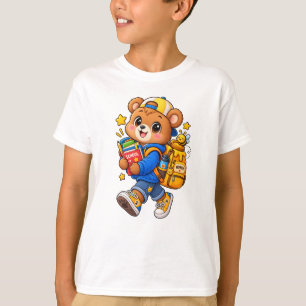 Camiseta Urso Fofo Mel Mochila - Meninos Jardim de Infância