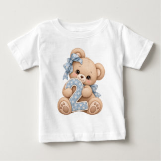 Camiseta Urso Fofo Segundo Aniversário Número 2