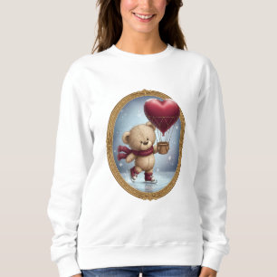 Camiseta Urso Fofo Segurando Balão em Forma de Coração no C